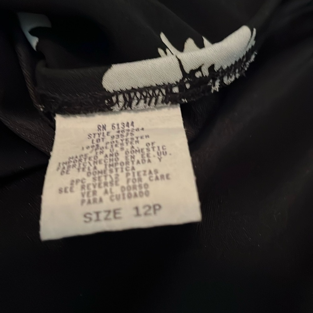 Source Unknown Asymmetrical Cream and Black Midi Skirt - Picture 3 of 8